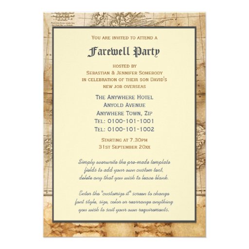 The Traveller Medium Party Invitations