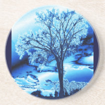 The Tree in Blue Ice Coasters coasters