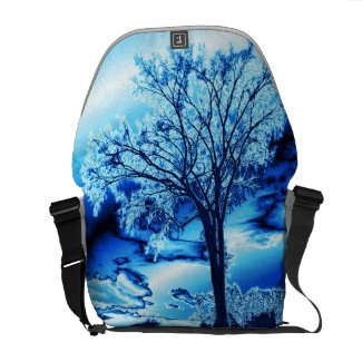 The Tree in Blue Ice Rickshaw Messenger Bag rickshaw_messengerbag
