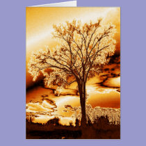 The Tree in Molten Gold Card (blank) cards