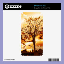 The Tree in Molten Gold iPhone 4/4S Skin skins