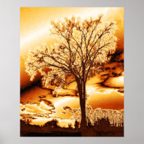 The Tree in Molten Gold Print