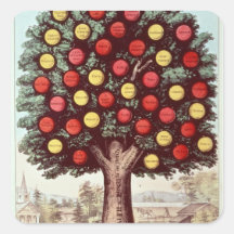 The Tree of Temperance, 1872 Square Stickers