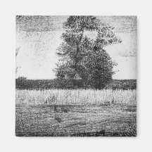 The trees by Georges Seurat Fridge Magnet