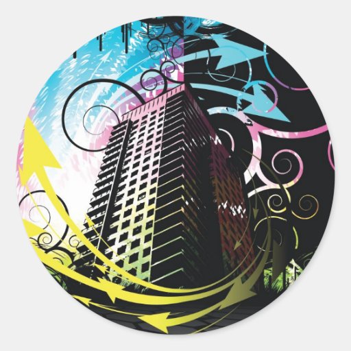 The Trend of Building Silhouettes Sticker