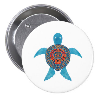 The Tribal Sea Turtle Illustration Pin The Tribal Sea Turtle Illustration Printed on Merchandise Illustration by Haidi Shabrina