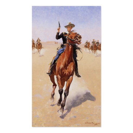 The Trooper by Frederic Remington Business Card Template (back side)
