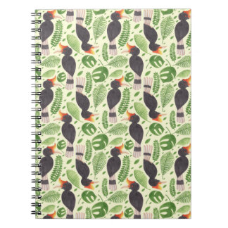 The Tropical Hornbill Pattern Notebook The Tropical Hornbill Pattern Printed on Merchandise Illustration by Haidi Shabrina