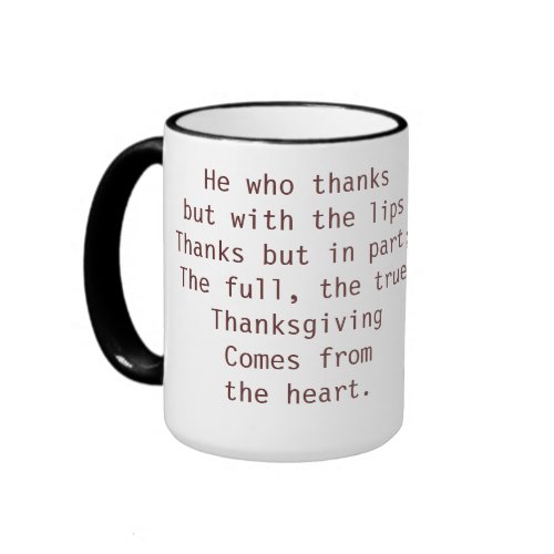 The true of Thanksgiving mug