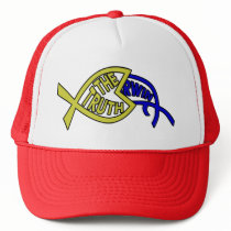 The Truth -vs- Darwin - Trucker Hat by thesquidshop The Truth -vs- Darwin - Trucker Hat