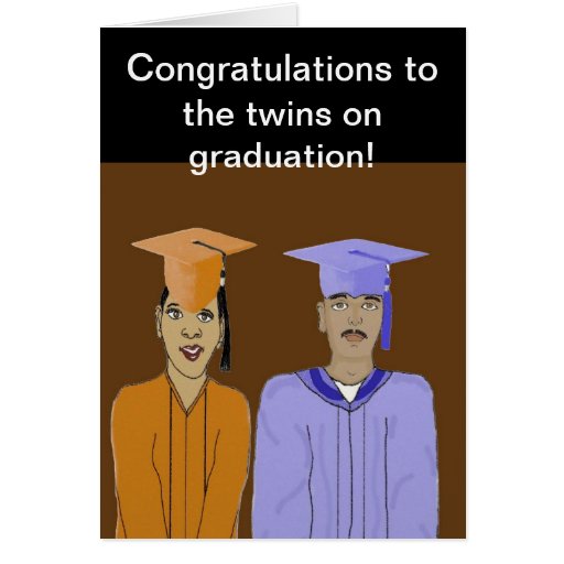 The twins graduation Card Zazzle