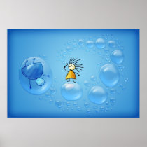 The Two and the Bubbles Print