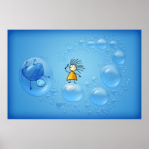 The Two and the Bubbles Print
