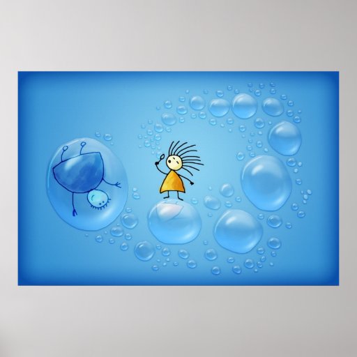 The Two and the Bubbles Print
