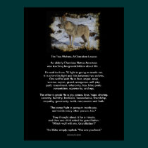 The TWO WOLVES CHEROKEE TALE Art Poster posters
