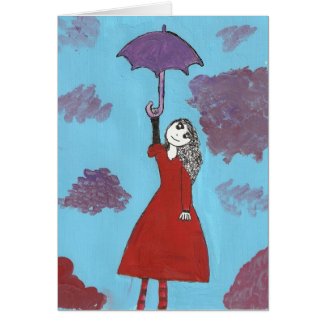 The Umbrella Girl Greeting Card