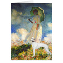 The Umbrella - Whippet 11B Greeting Card