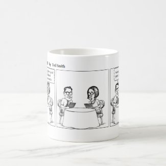 The UnHuggables Comic Strip Collectible Coffee Cup Classic White Coffee Mug