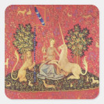 The Unicorn and Maiden Medieval Tapestry Image Stickers