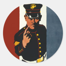 The US Marines Want You Round Sticker