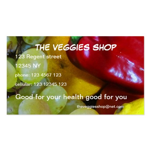 The Veggies Shop Business Card