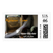 The Veil and Bouquet Save the date Postage Stamp
