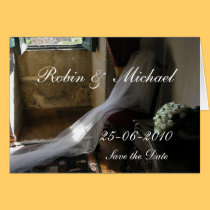 The veil and the  bouquet -customized cards