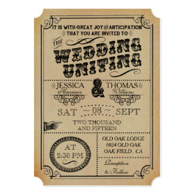 The Victorian Steampunk Wedding Collection Personalized Invites