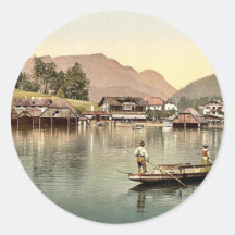 The village, Konigsee, Upper Bavaria, Germany clas Round Sticker