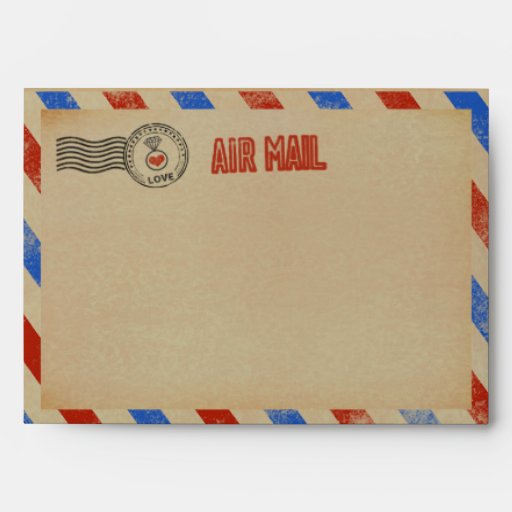 The Vintage Airmail Wedding Collection Envelope | Zazzle