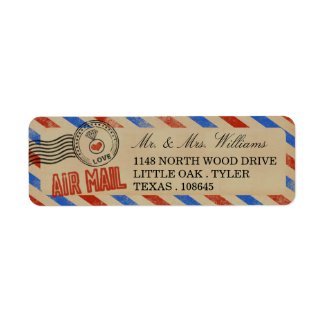 The Vintage Airmail Wedding Collection Label