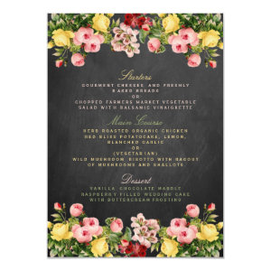 The Vintage Floral Chalkboard Wedding Collection 4.5x6.25 Paper Invitation Card