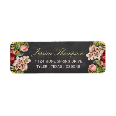The Vintage Floral Chalkboard Wedding Collection Label