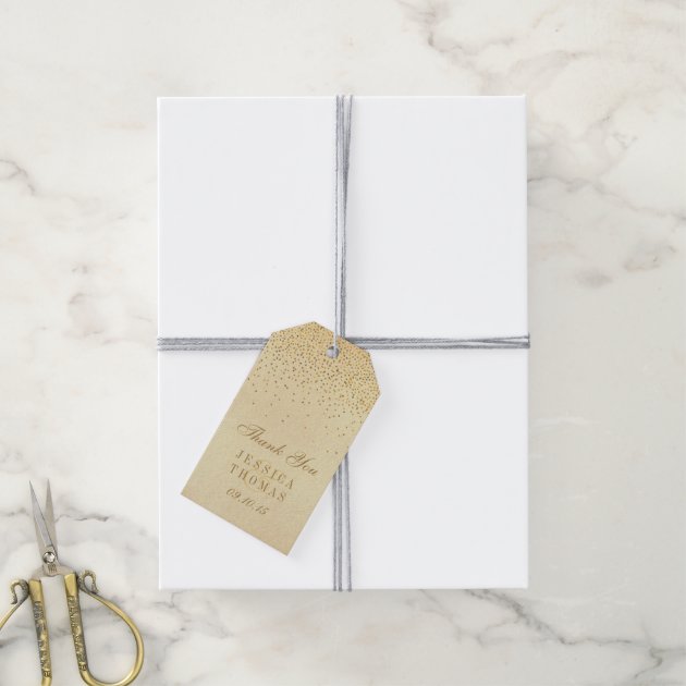 The Vintage Glam Gold Confetti Wedding Collection Pack Of Gift Tags-2