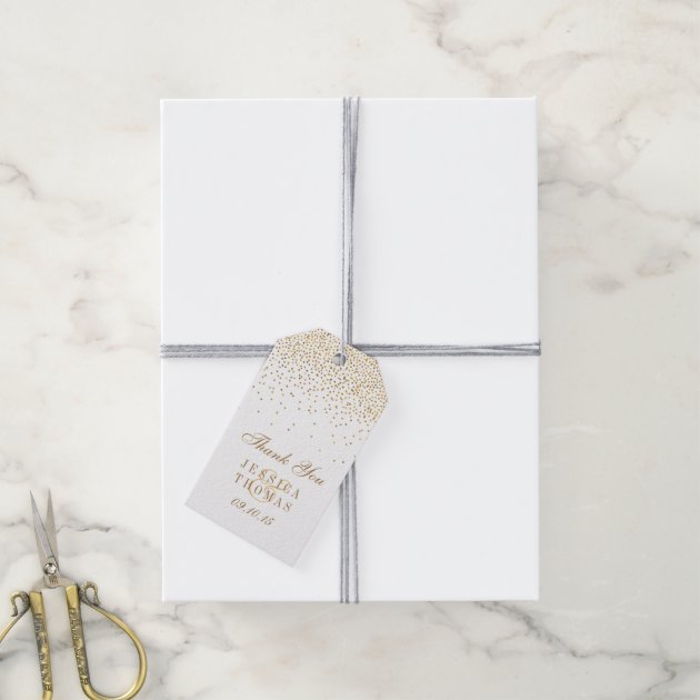 The Vintage Glam Gold Confetti Wedding Collection Pack Of Gift Tags-2