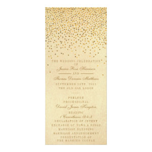 The Vintage Glam Gold Confetti Wedding Collection Custom Rack Cards