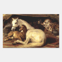 The Vintage Horse Rectangle Stickers
