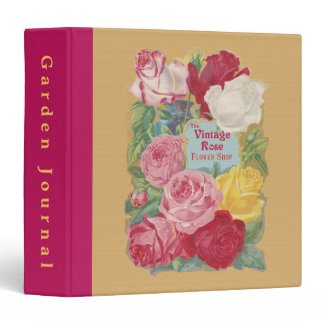 The Vintage Rose Flower Shop Sign Vinyl Binder