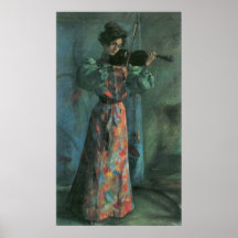 The violin player by Lovis Corinth Print