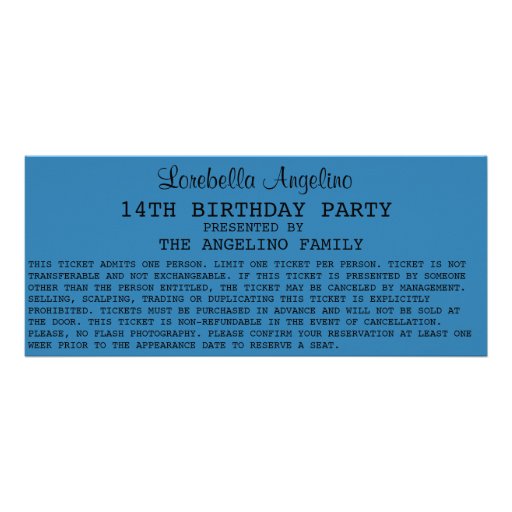 The VIP Ticket Birthday Invitation (Blue)