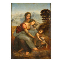 The Virgin and Child with St. Anne by Da Vinci Personalized Announcements