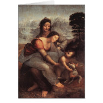 The Virgin and Child with St Anne Greeting Cards