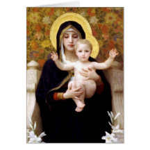 The Virgin of the Lillies Greeting Cards