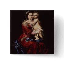 The Virgin of the Rosary, c.1650 Pinback Buttons