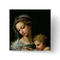 The Virgin of the Rose, c.1518 Pinback Button