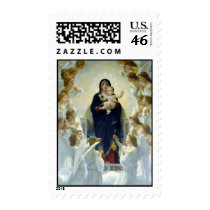 The Virgin With Angels, William Bouguereau Postage Stamps