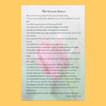 The Virtuous Woman Proverbs 31:10-31 Print posters