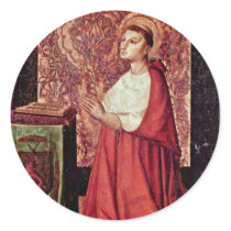 The Vision Of Peter Of Luxembourg By Meister Der P Round Stickers