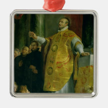 The Vision of St. Ignatius of Loyola Christmas Ornaments