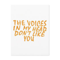 The Voices In My Head Don't Like you postcards by RudeDuckDesigns The Voices In My Head Don't Like you postcards